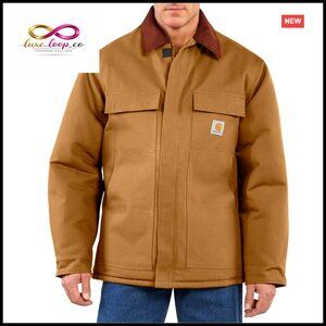Men's Quilt-Lined Work Coat with Windproof Tech & Multiple Pockets